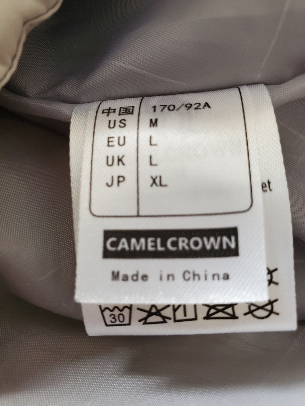 CAMEL CROWN Waterproof Shell Jacket Windbreaker Light Gray - Picture 3 of 16